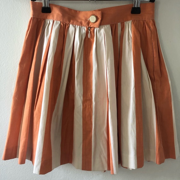 SOLD Maison Kitsune Striped Skater Skirt Size 36 - Picture 4 of 8